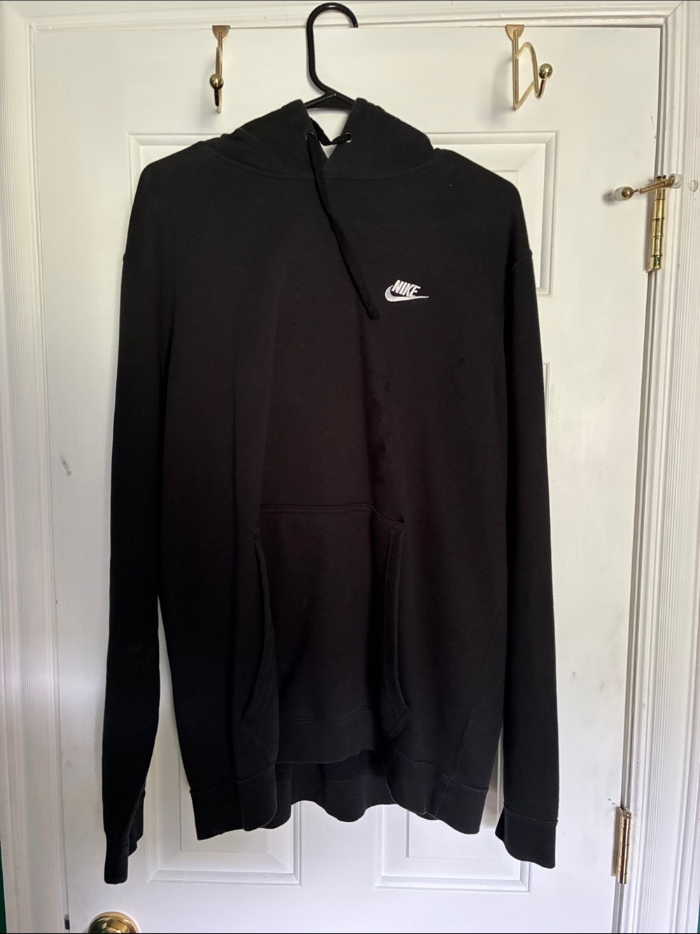 Nike Black Hoodie with White Swoosh Logo